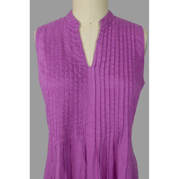 J. JILL 100% LINEN PURPLE SLEEVELESS MAXI DRESS - Picture 4 of 7